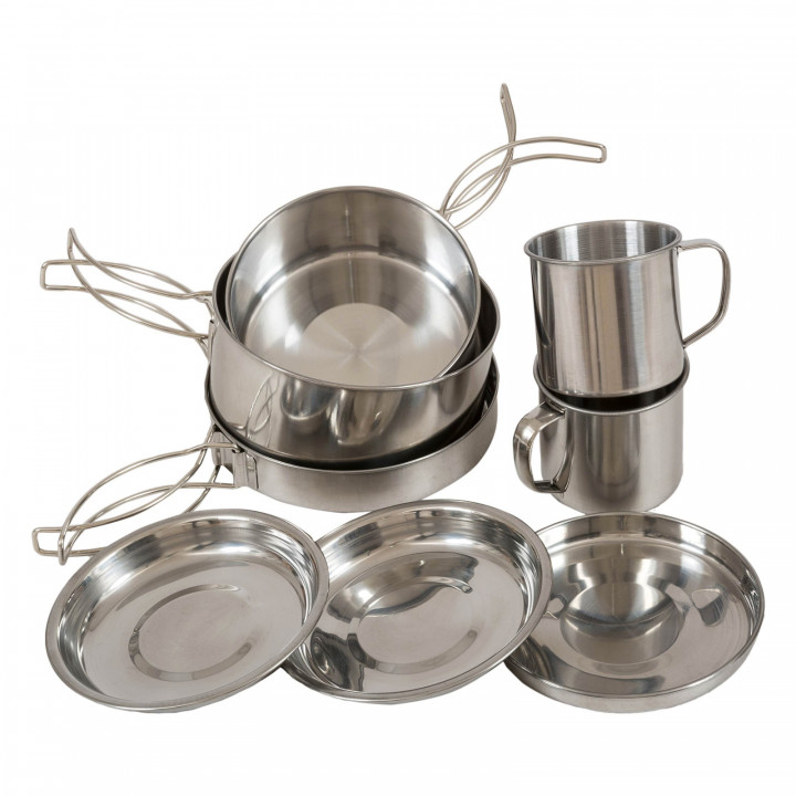 Conjunto de Cozinha para Campismo Compacto Inox Highlander