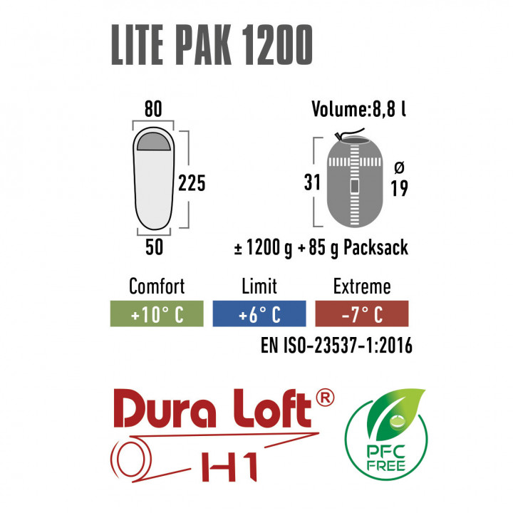 Saco Cama High Peak Lite Pak 1200